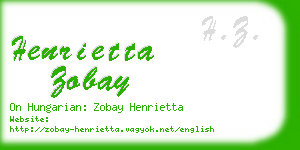 henrietta zobay business card